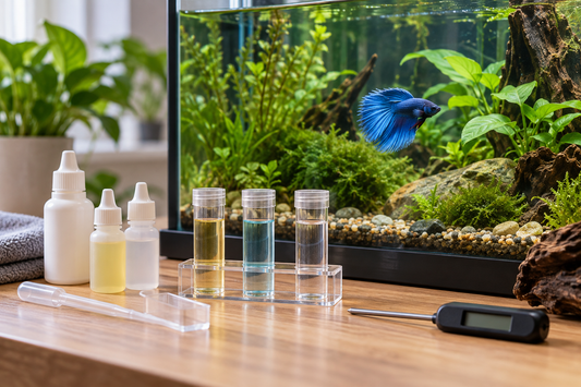 Illustration IA : tests de l’eau pour surveiller la santé d’un betta